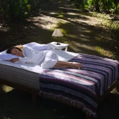 affordable organic bed solapedic eco choice mother sleeping blue striped blanket square large