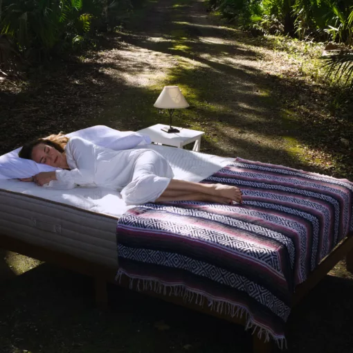 affordable organic bed solapedic eco choice mother sleeping blue striped blanket square large