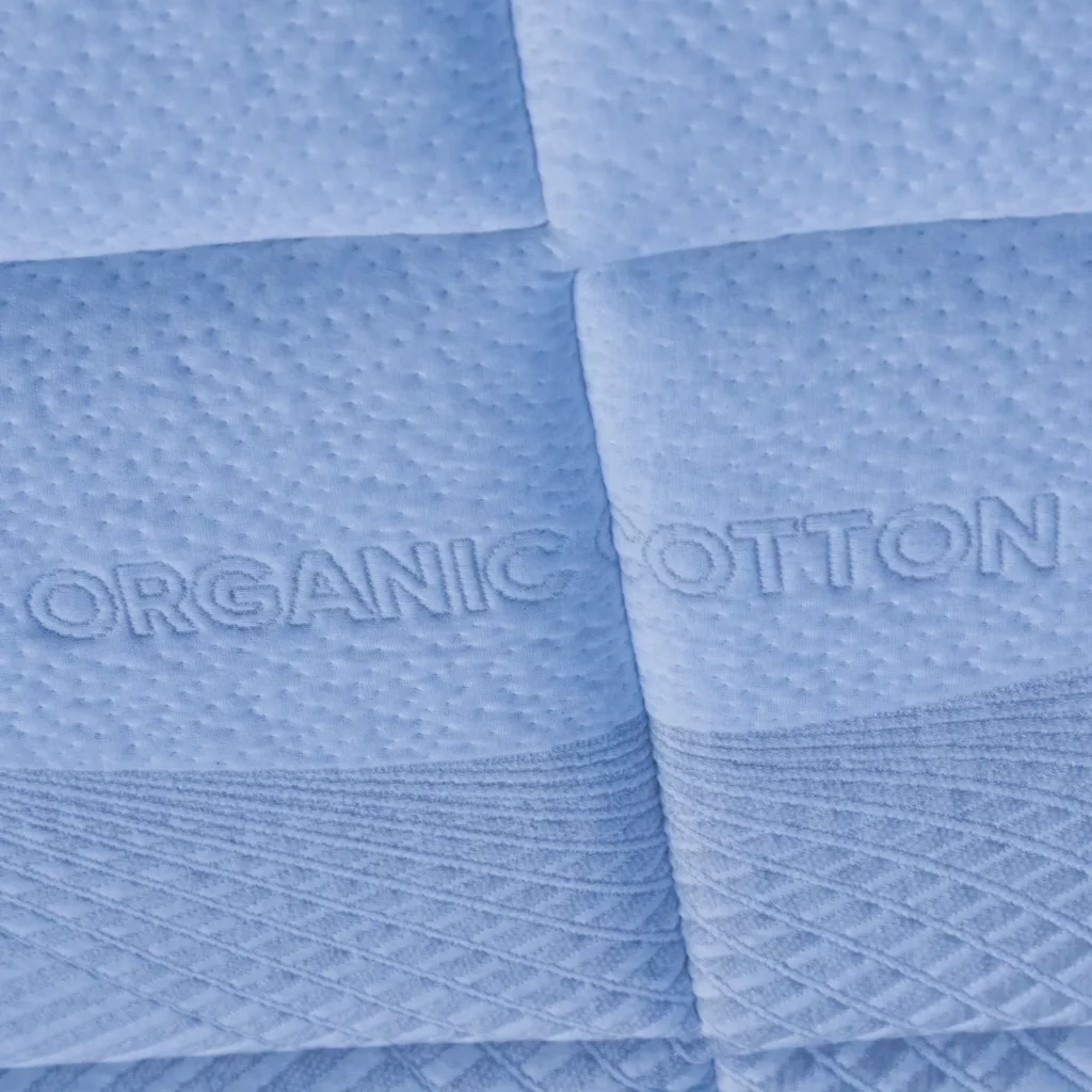 organic bed solapedic verde choice product close up organic cotton square large