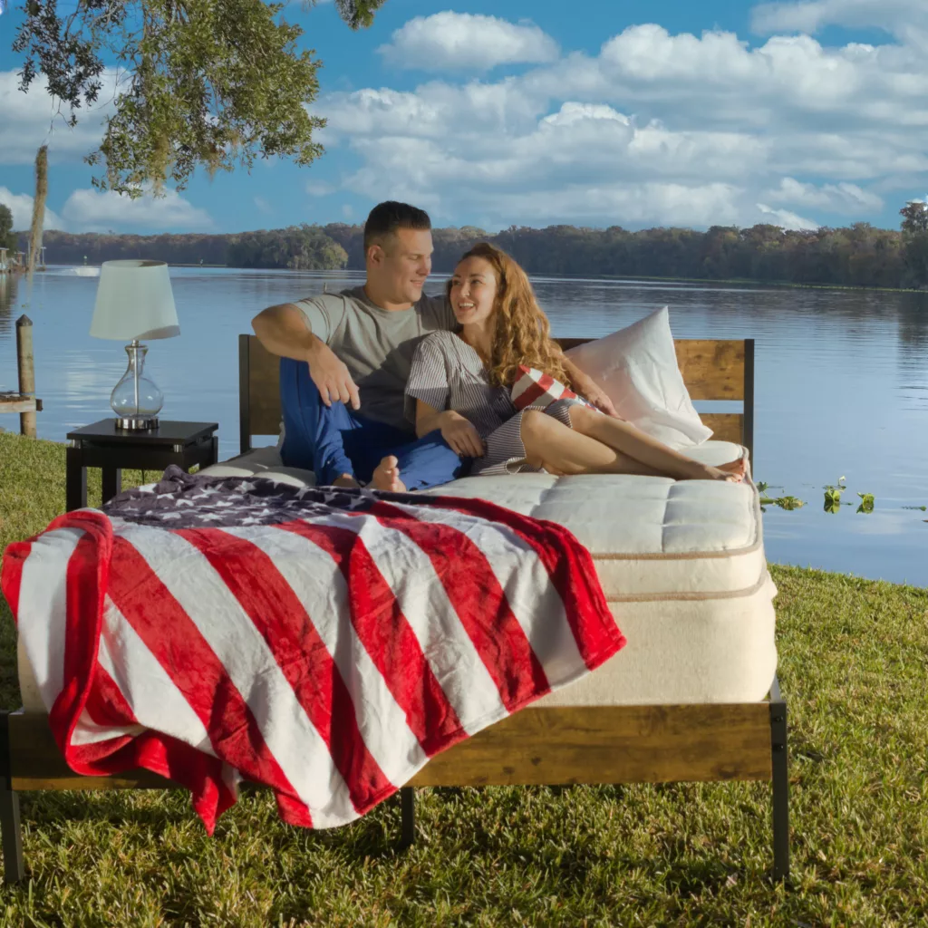 luxury organic bed solapedic emerald choice father mother american flag square large
